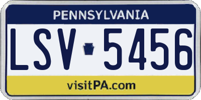 PA license plate LSV5456