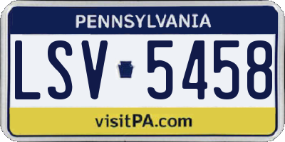 PA license plate LSV5458