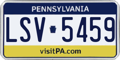 PA license plate LSV5459
