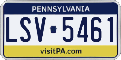 PA license plate LSV5461