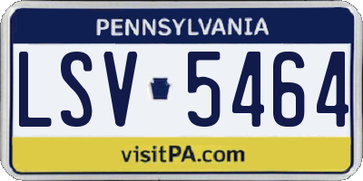 PA license plate LSV5464
