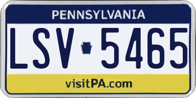 PA license plate LSV5465