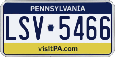 PA license plate LSV5466