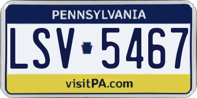 PA license plate LSV5467