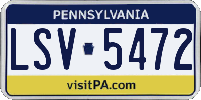 PA license plate LSV5472