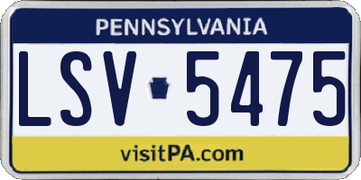 PA license plate LSV5475