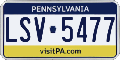PA license plate LSV5477