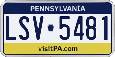 PA license plate LSV5481