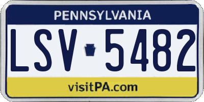 PA license plate LSV5482