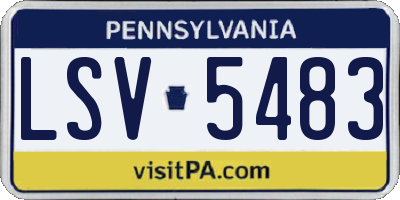 PA license plate LSV5483