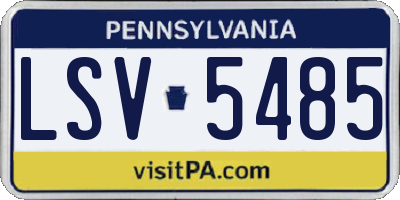 PA license plate LSV5485