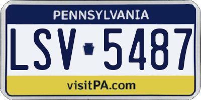 PA license plate LSV5487