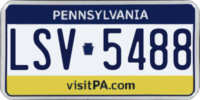 PA license plate LSV5488