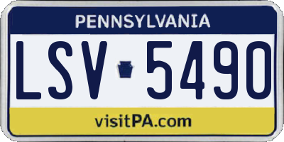 PA license plate LSV5490