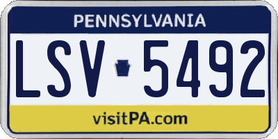 PA license plate LSV5492