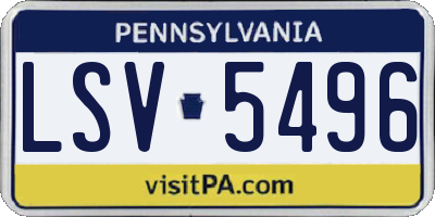 PA license plate LSV5496