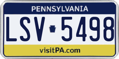 PA license plate LSV5498
