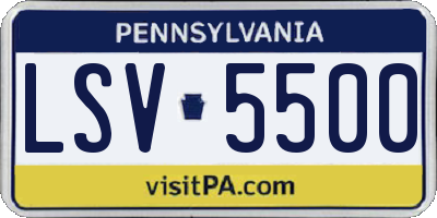 PA license plate LSV5500