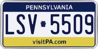 PA license plate LSV5509