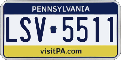 PA license plate LSV5511