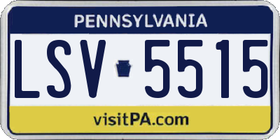 PA license plate LSV5515
