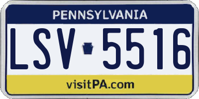 PA license plate LSV5516