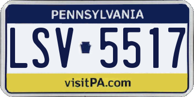 PA license plate LSV5517