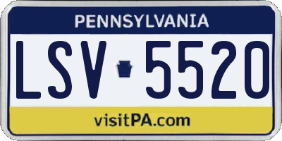 PA license plate LSV5520