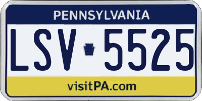 PA license plate LSV5525