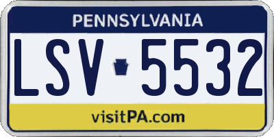PA license plate LSV5532