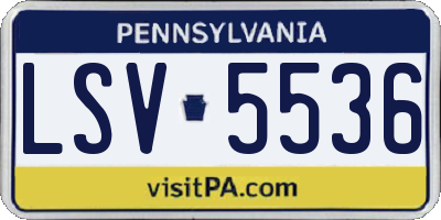 PA license plate LSV5536