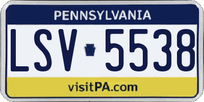 PA license plate LSV5538
