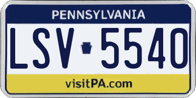 PA license plate LSV5540