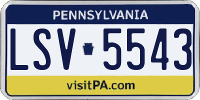 PA license plate LSV5543