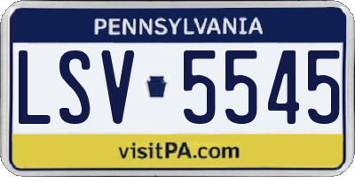 PA license plate LSV5545