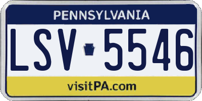 PA license plate LSV5546