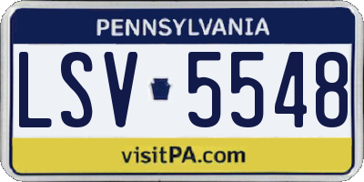 PA license plate LSV5548