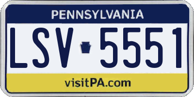PA license plate LSV5551