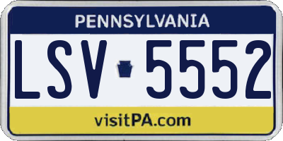 PA license plate LSV5552
