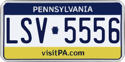PA license plate LSV5556