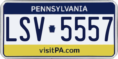 PA license plate LSV5557