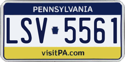 PA license plate LSV5561