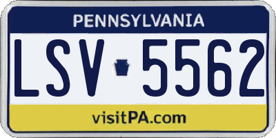 PA license plate LSV5562