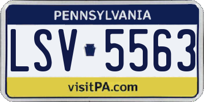 PA license plate LSV5563