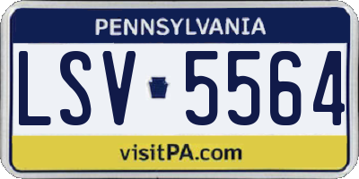PA license plate LSV5564