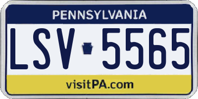 PA license plate LSV5565