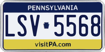 PA license plate LSV5568