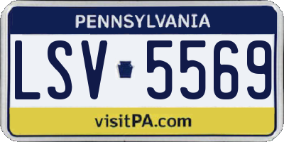 PA license plate LSV5569
