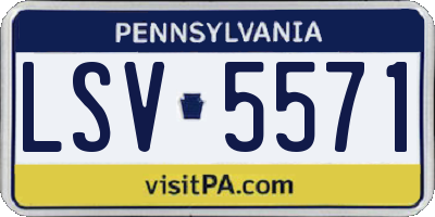 PA license plate LSV5571