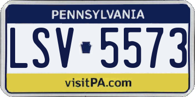 PA license plate LSV5573